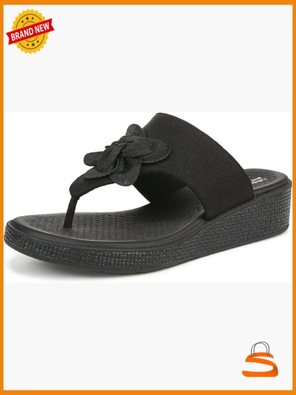 Womens Slip On Thong Sandal Wedge Platform Casual Washable